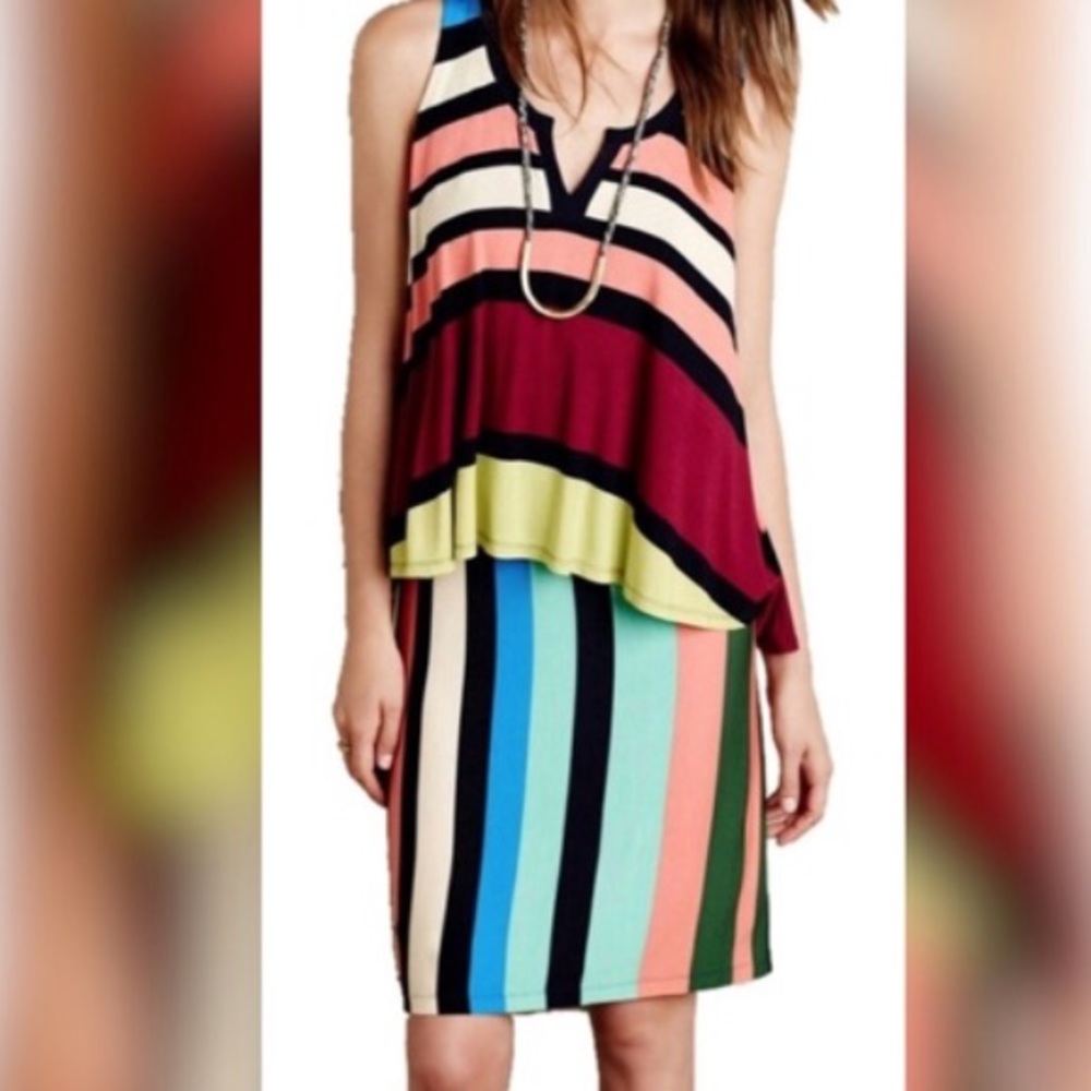 Mauve striped dress from Anthropologie